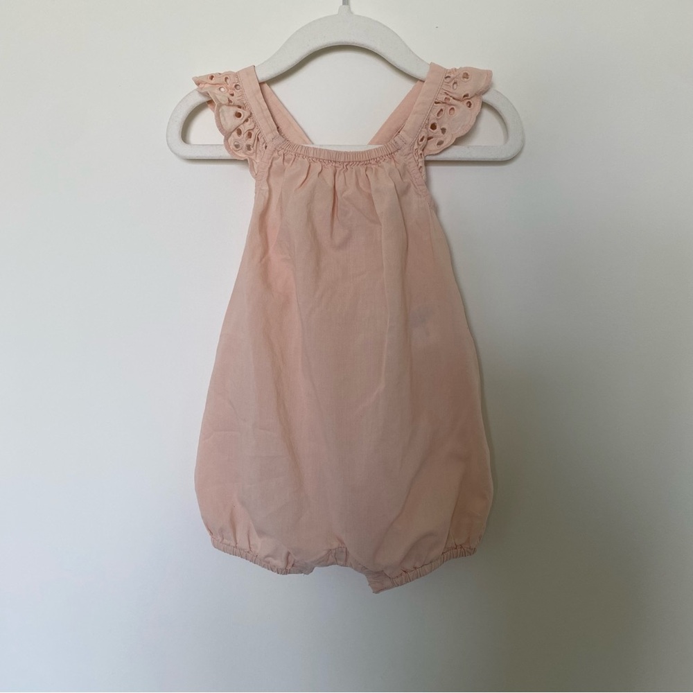 Pink Eyelet Baby Romper